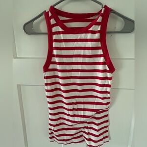 A new day red and white striped tank top - medium